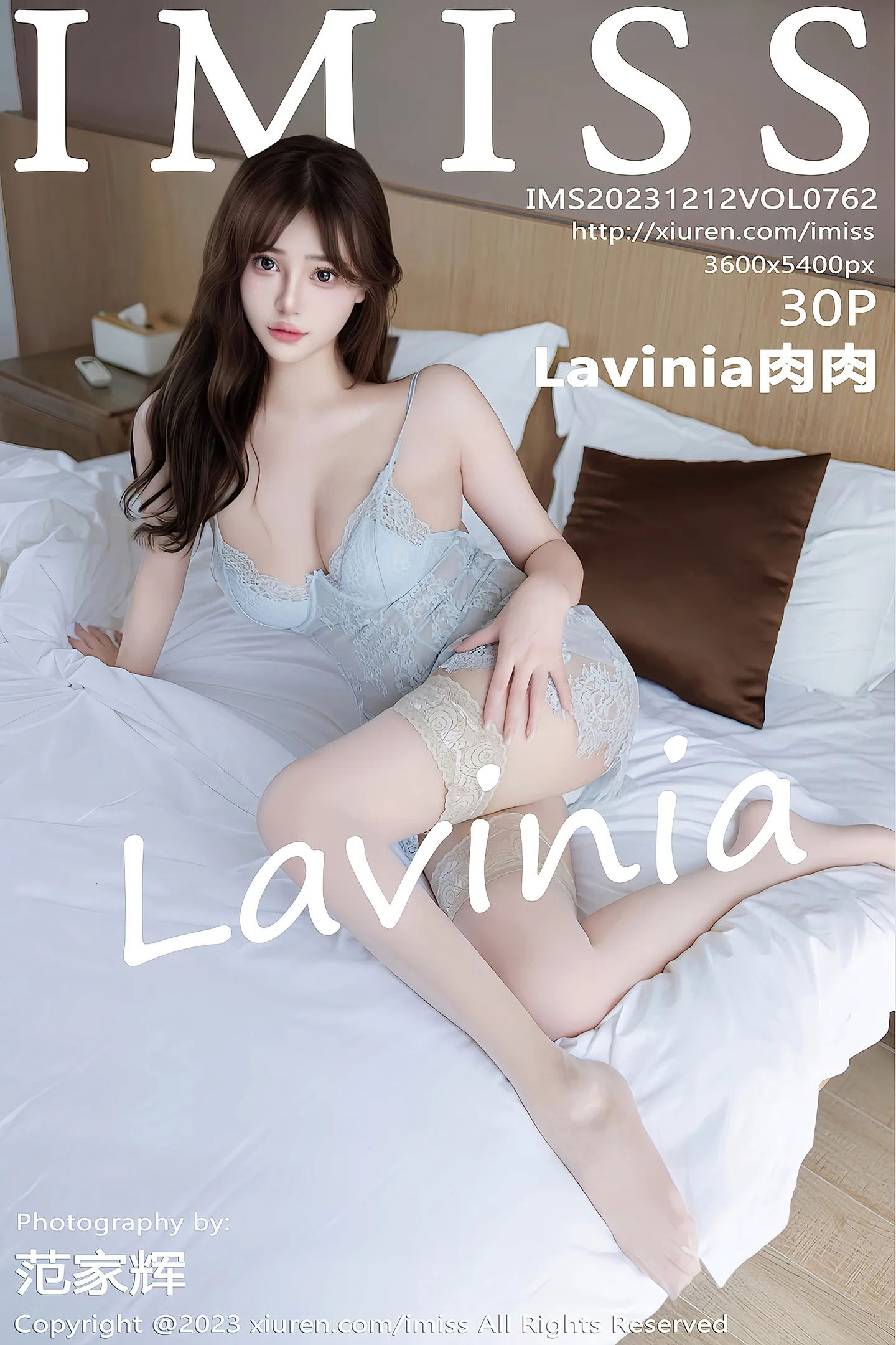 [IMISS爱蜜社]Vol.762 女神Lavinia性感蕾丝吊带情趣睡裙配肉丝袜秀丰满身材诱惑写真30P-秀人网官方网站
